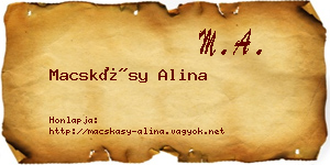 Macskásy Alina névjegykártya